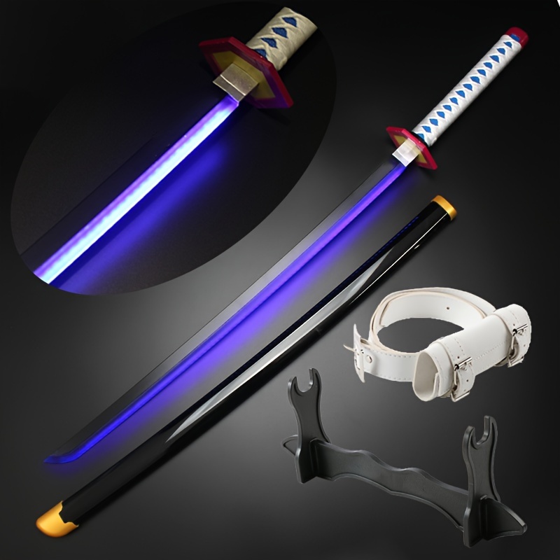 

41inch New Rechargeable Anime Wooden Sword Charging Led Props Luminescence Halloween Party Gifts With Sword Belt And Holder As Gifts Light Up Sword