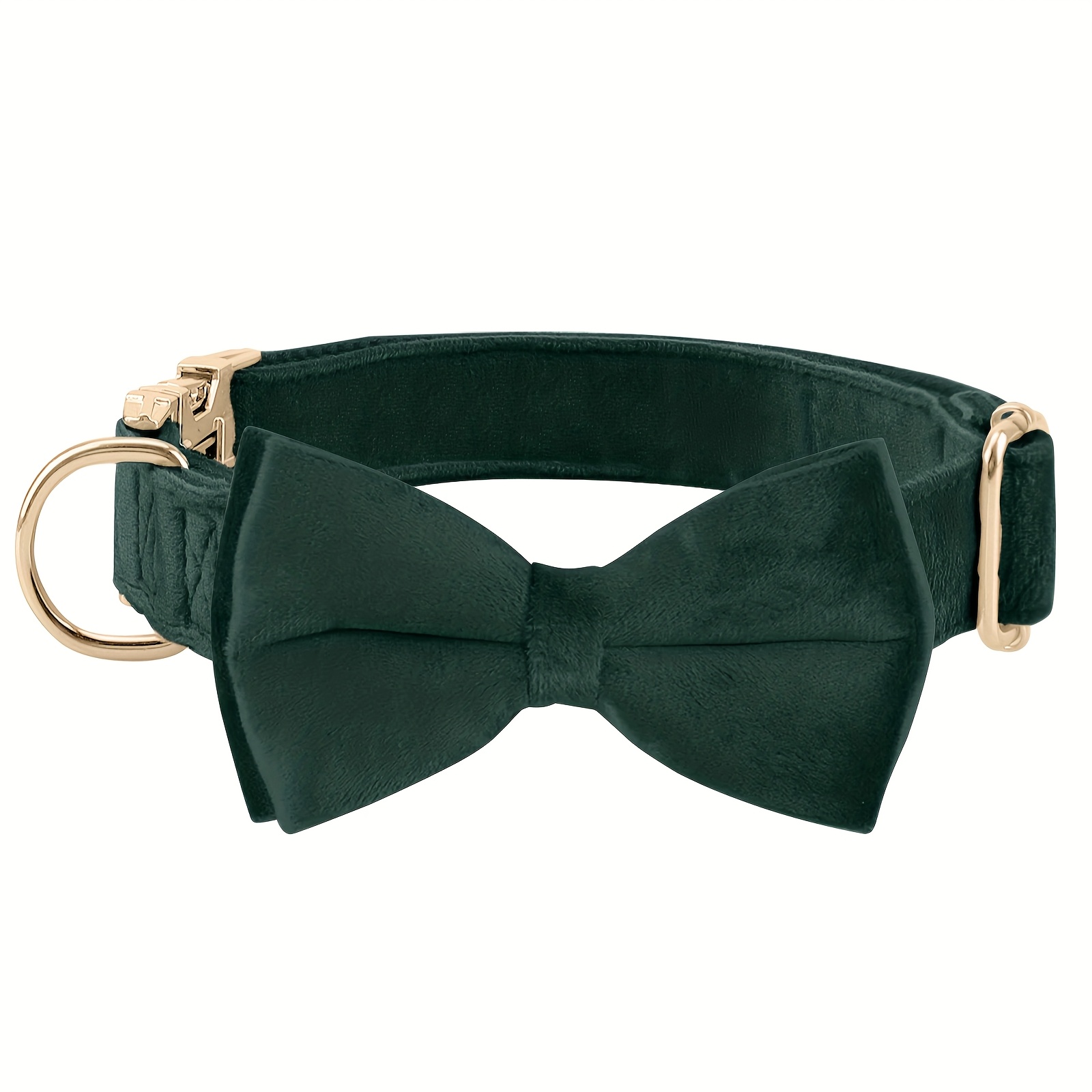 Image of Dog Collar Bowtie Collar Adjustable Collar, Metal Velvet Puppy Collar Gift Durable Cute Collar, Suitable For Small, Medium And Large Dogs