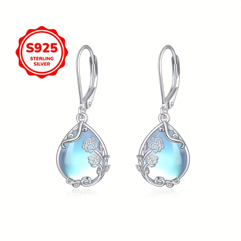 

1 Pair Elegant S925 Sterling Silver Teardrop Earrings With , Hypoallergenic 3.4g Dangle Earrings For Women, & Gift-, Jewelry Accessory