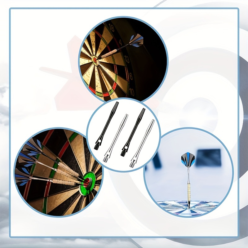 30pcs Dart Shafts for Steel Tip Medium 2BA Thread Aluminum Alloy Dart Stems 45mm with Rubber Rings Replacement Aluminum Dart Shaft Darts Accessories Kit
