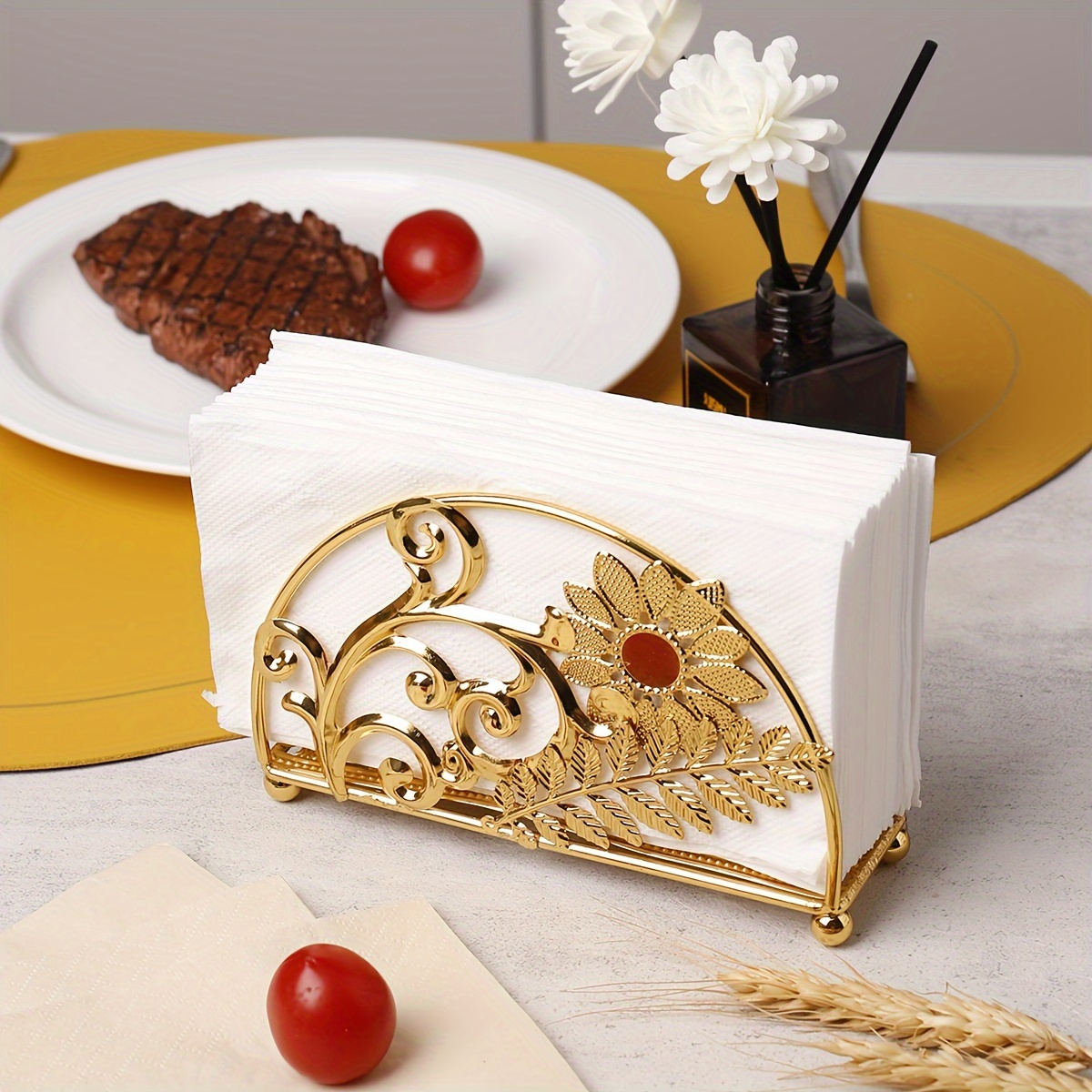 Vintage Metal Semi circular Napkin Holder for Dining Table