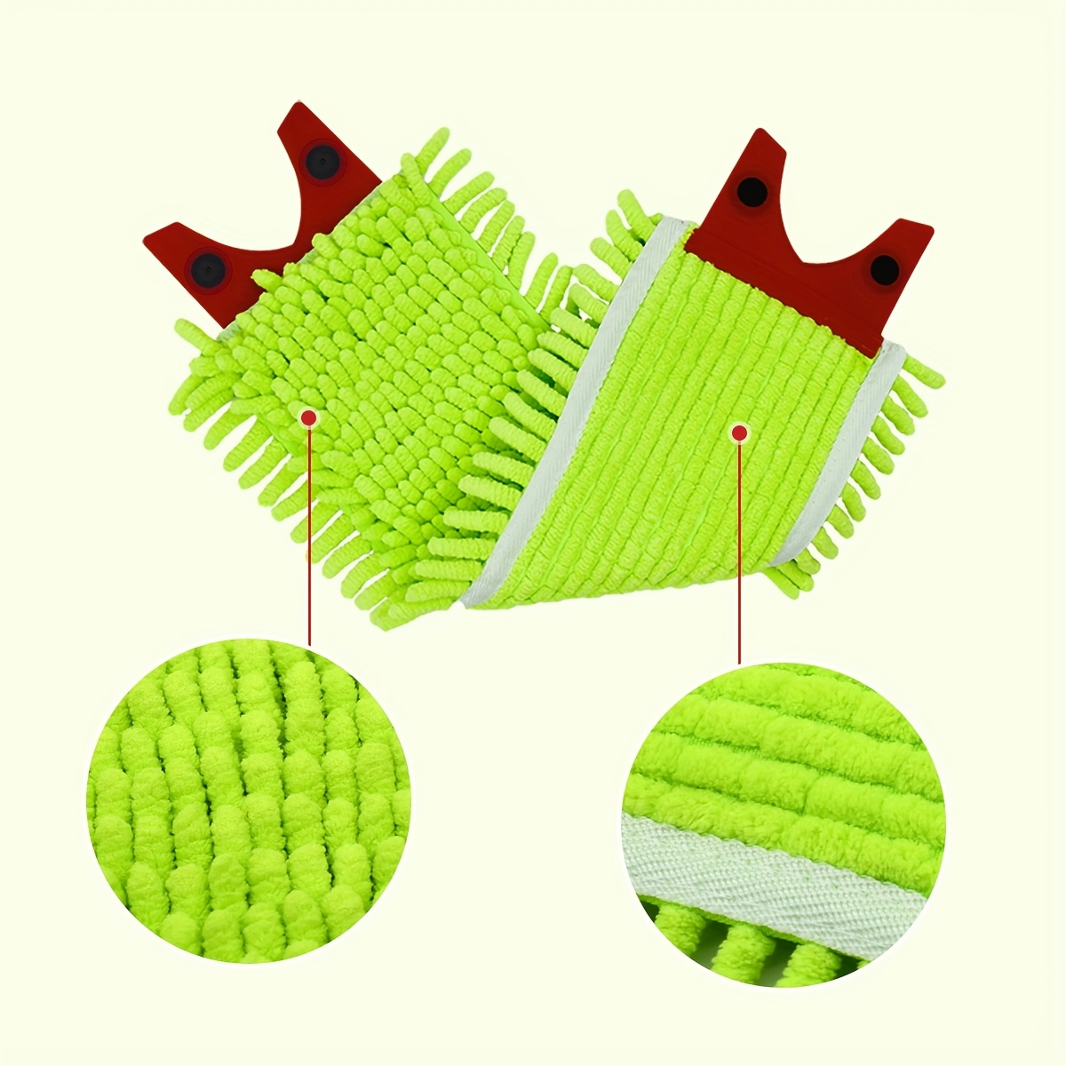 Yuunaie 1/2/4pcs Mop Replacement Pads Compatible For Velida 2&1 Mop Easy To Clean Strong Water Absorption Soft Thicken Chenille Materials Cleaning Supplies Back To School