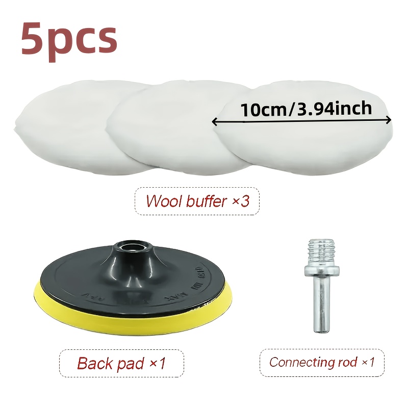 TEMU Kit di Lucidatura Avanzato da 5 con Ruota di Lucidatura e Adattatore per Trapano - Strumenti per e la Ceratura dell', Kit per Lucidatura e