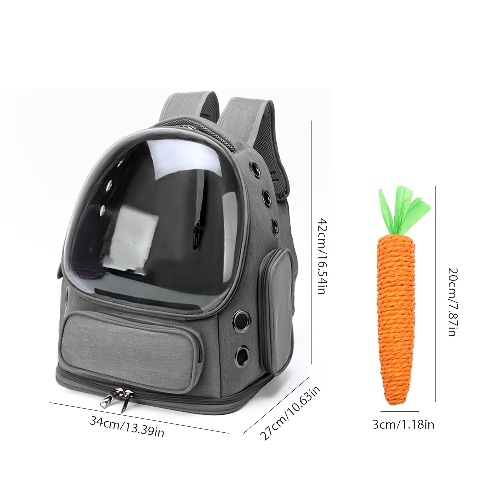 TEMU Mochila transportadora para mascotas con juguete de , transportín de viaje transparente y transpirable para gatos y perros pequeños, con