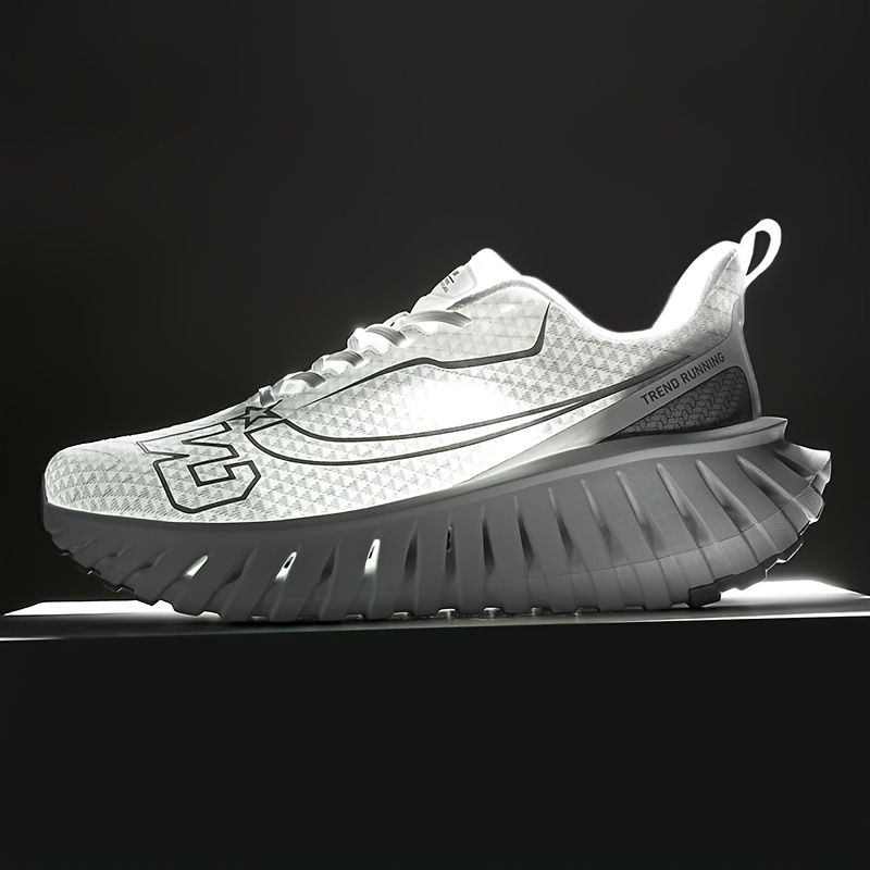 Men's Lightweight Outdoor Running Shoes - Non-Slip Grip, Breathable Athletic Sneakers with Cushioned MD/Rubber Sole for Hiking, Gym, Jogging - All-Day Comfort - Green/White Colorway - Extended Sizes Available - Ideal for Men & Women