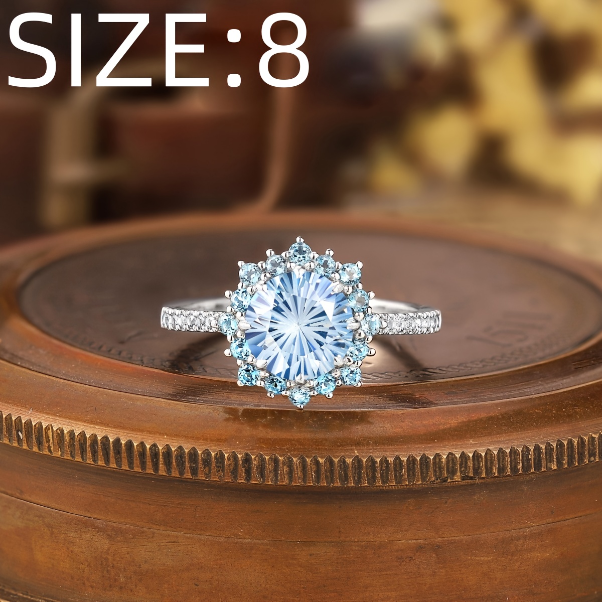 E-shop - Europäische und amerikanische Mode - Kupferbeschlag Zirkonia - Eislotus - Unisex personalisierter Ring - Geeignet für Hochzeitskleidung, ,