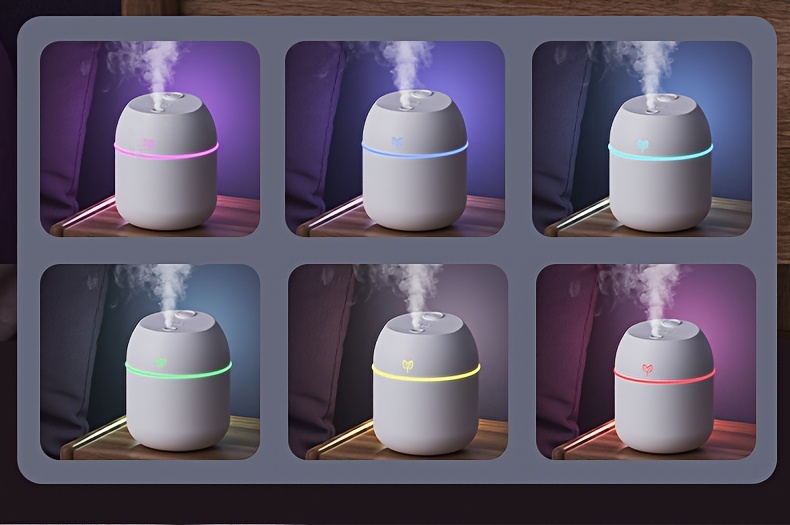 Umidificator Aromaterapie LED Colorat, Umidificator Aromaterapie LED Curcubeu, Lampă de Atmosferă cu Lumină Colorată de Noapte, Difuzor de Uleiuri Esențiale pe Bază de Apă, Umidificator Aromaterapie cu Lumină și Umbră Fermecătoare, Cadou de Sărbători pentru Prieteni/Familie/Colegi, Colorat, Umidificatoare pentru Dormitor