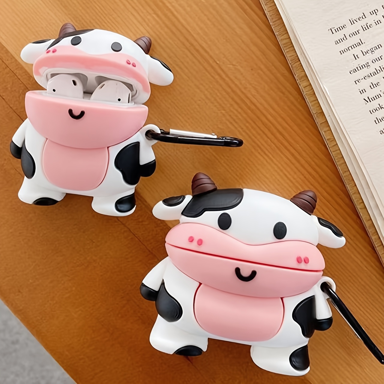 TEMU Cute Chibi Cow Earphone Case