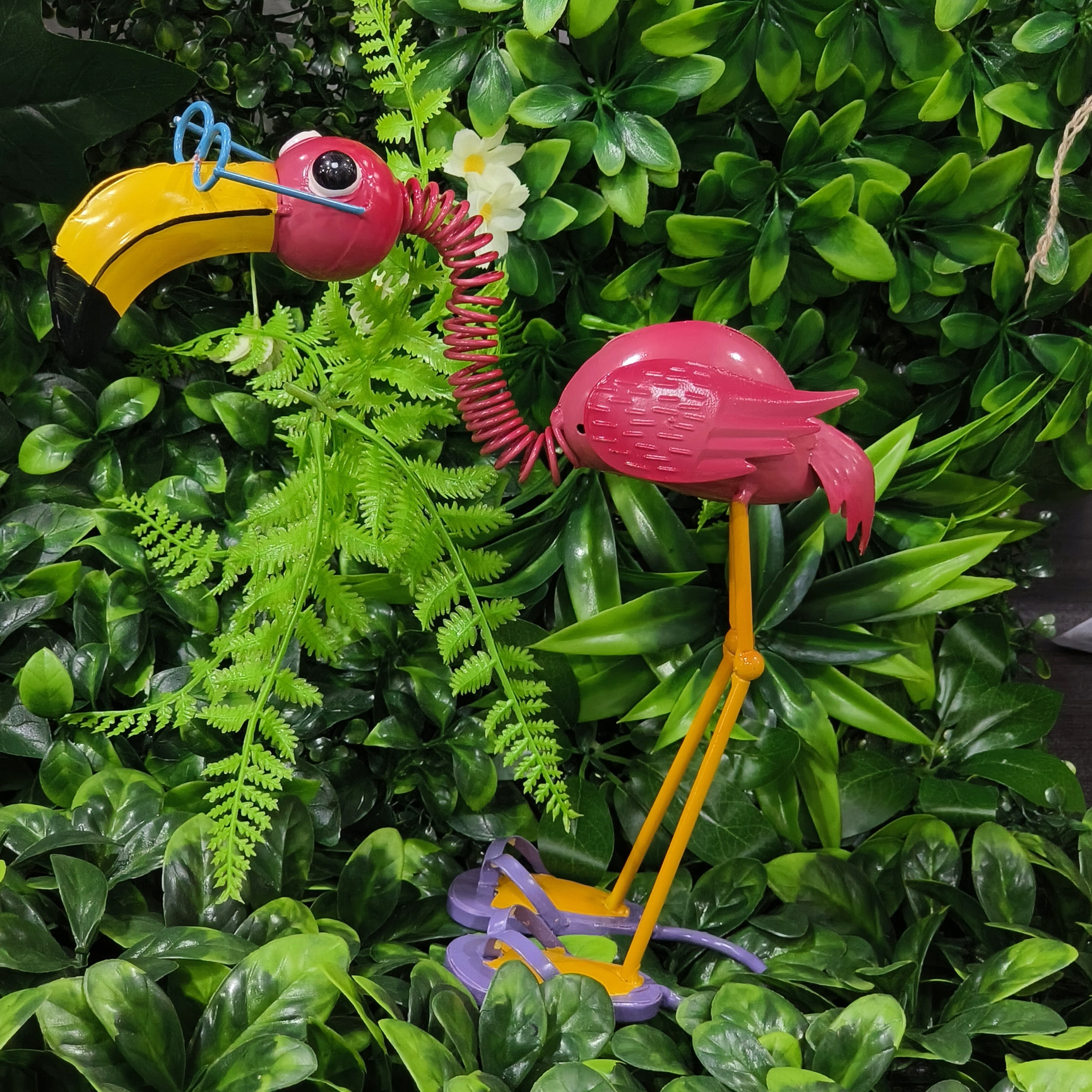 1pc Of Metal Flamingo Statue Decoration For Garden And Outdoor Decor