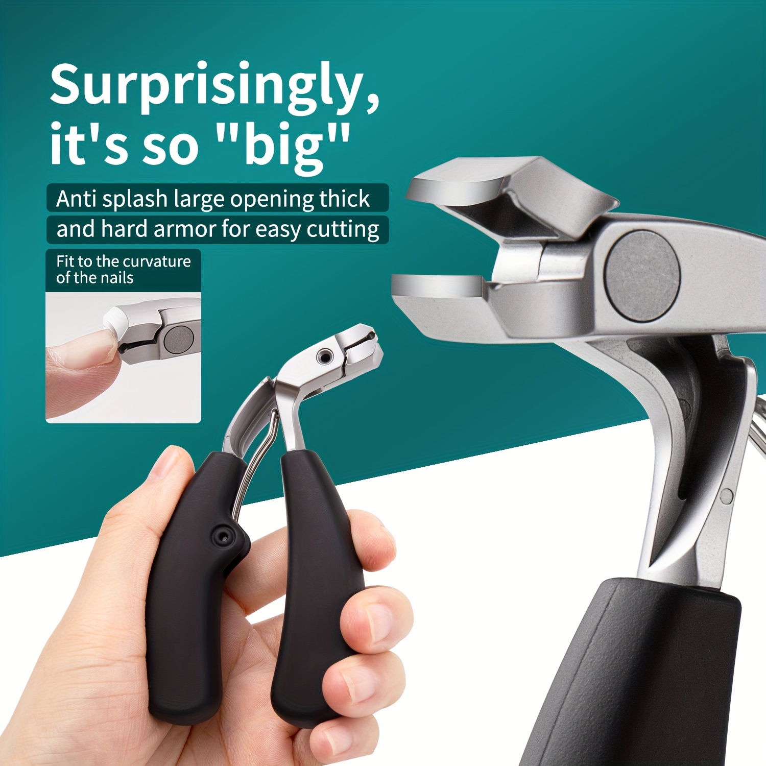 

Ergonomic Nail Clippers Jaw - Sharp, Cutting For Fingernails & Toenails - Odorless Manicure Tool