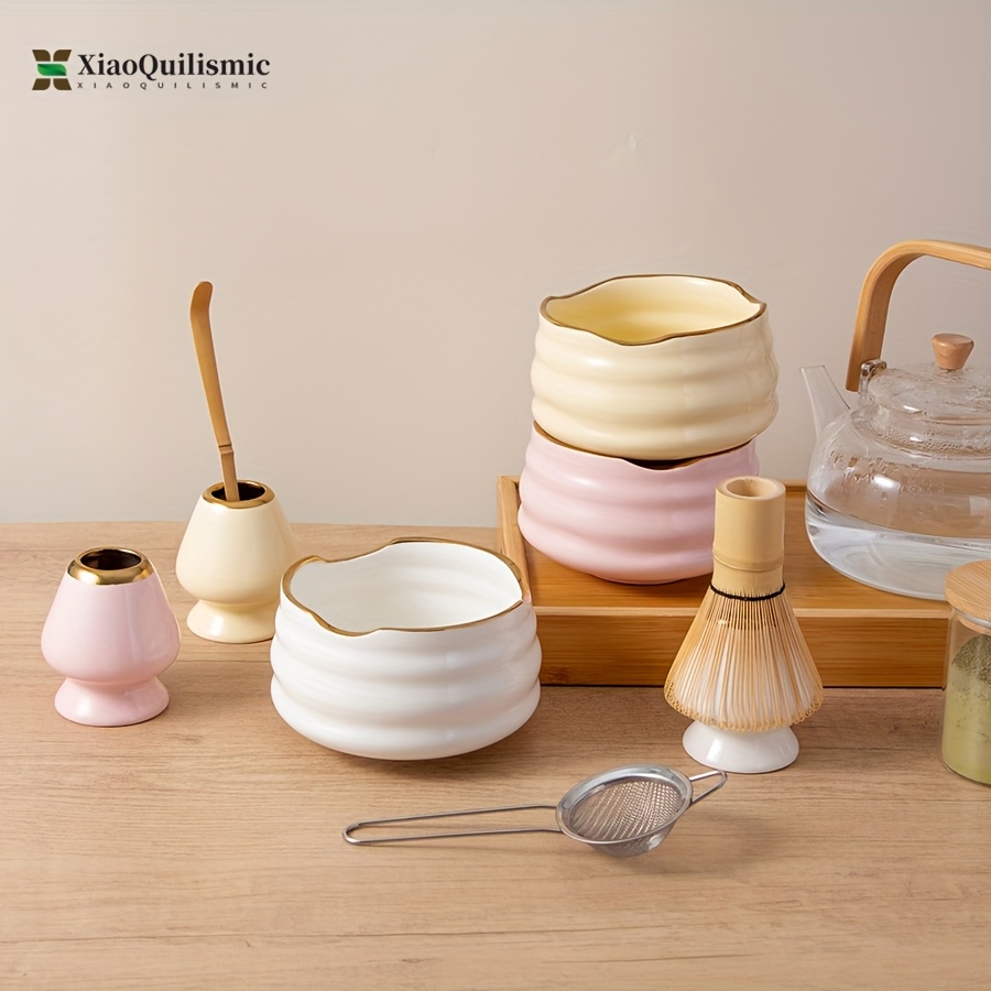 Artcome Matcha Tea Set – Complete Kit With Bowl, Bamboo Whisk, Scoop, Strainer & More, Antique Finish