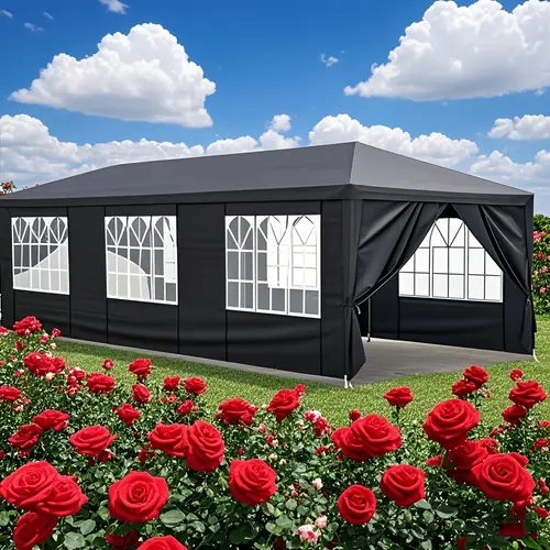 10x30 10x20 outdoor party tent with 8 6 removable waterproof canopy patio wedding gazebo black