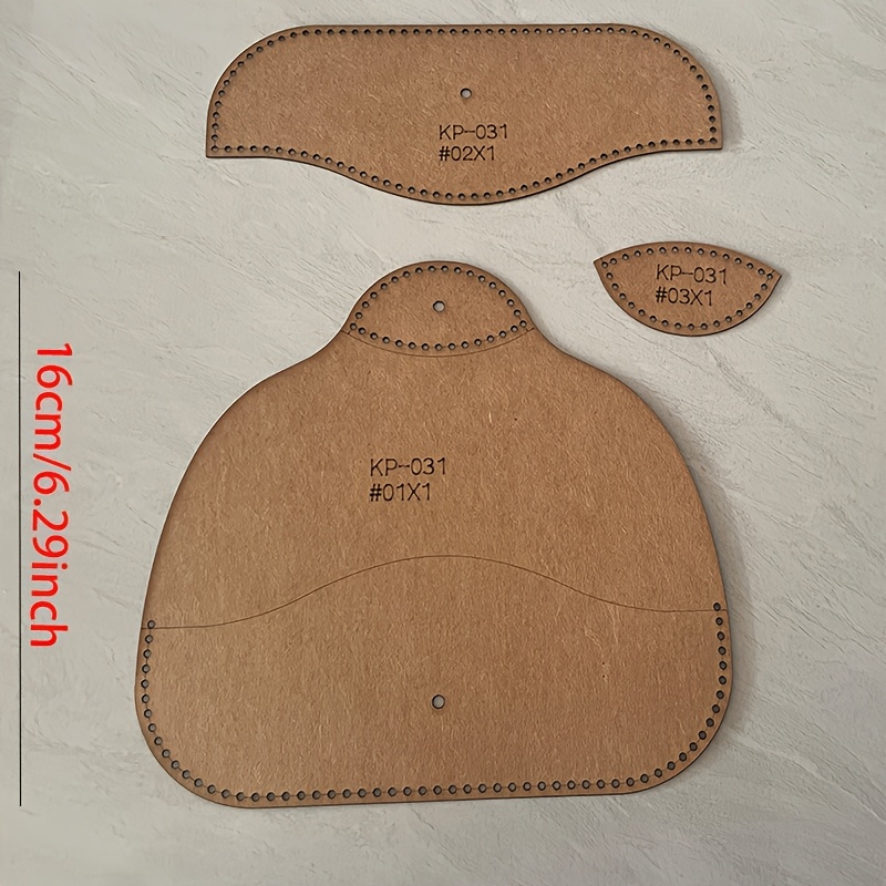 TEMU Pochoir en carton pour bricolage, motif en papier pour à et couture de pochettes de rangement pour lunettes, fabrication de portefeuille DIY