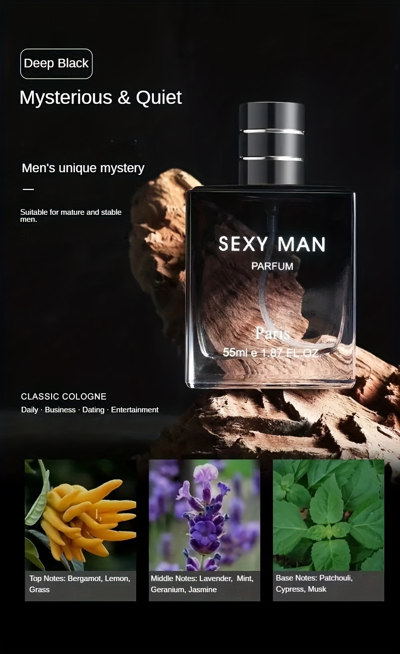 sexy man parfum for men 55ml woody oriental scent alcohol based bpa free liquid fragrance with floral notes long lasting ideal for dating   and gifts details 5