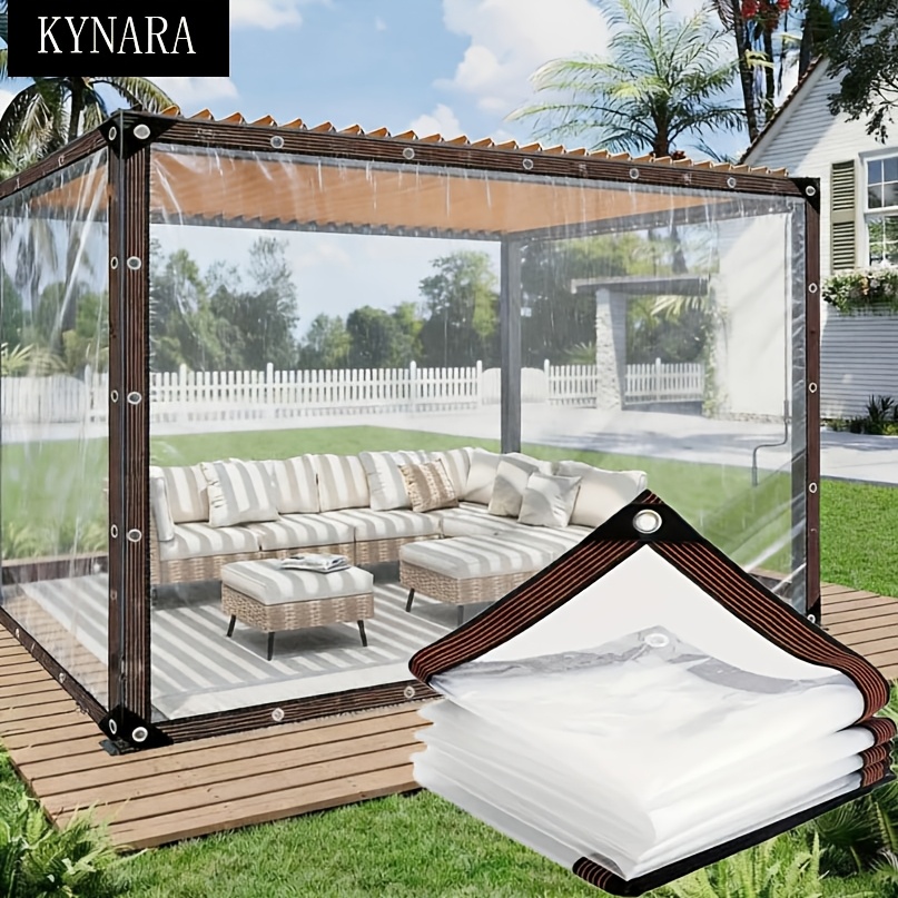 TEMU KYNARA Merk Regenbestendig Zeil, Zonneschermzeil, Stevig Regenhoes in Meerdere Maten, Tuinhuisje Wind- en Regenbescherming, Polyethyleen