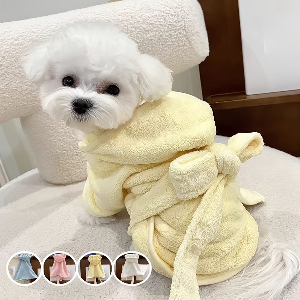 

Ultra-absorbent Microfiber Pet Bathrobe For Small To Medium - Quick Dry, Soft, With Hook-and-loop Closure