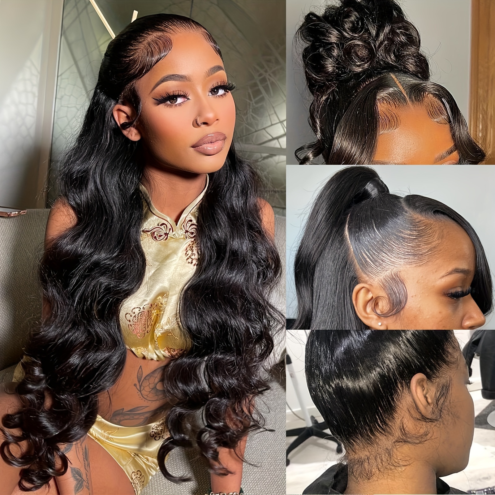 360 Lace Frontal Wig Human Hair 360 Body Wave Hd Full Lace Temu