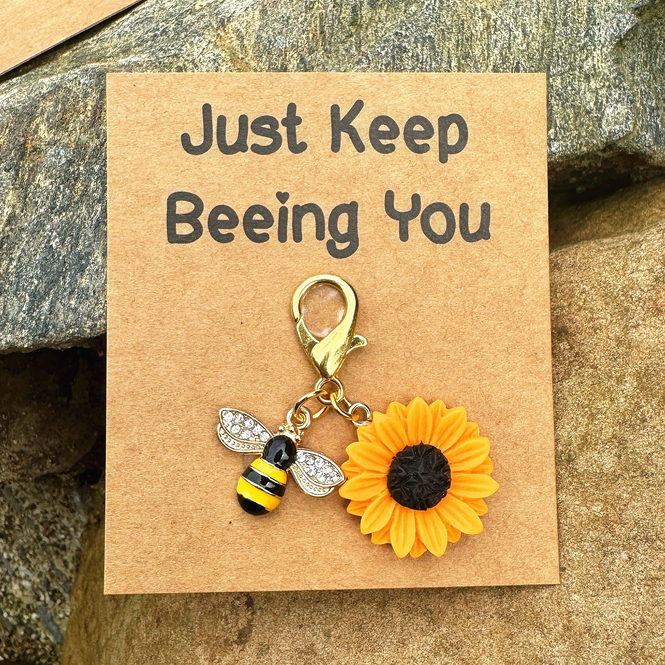 1 2pcs of   and sunflower keychains with inspirational pocket hug cards perfect gifts for birthdays weddings valentines day and christmas
