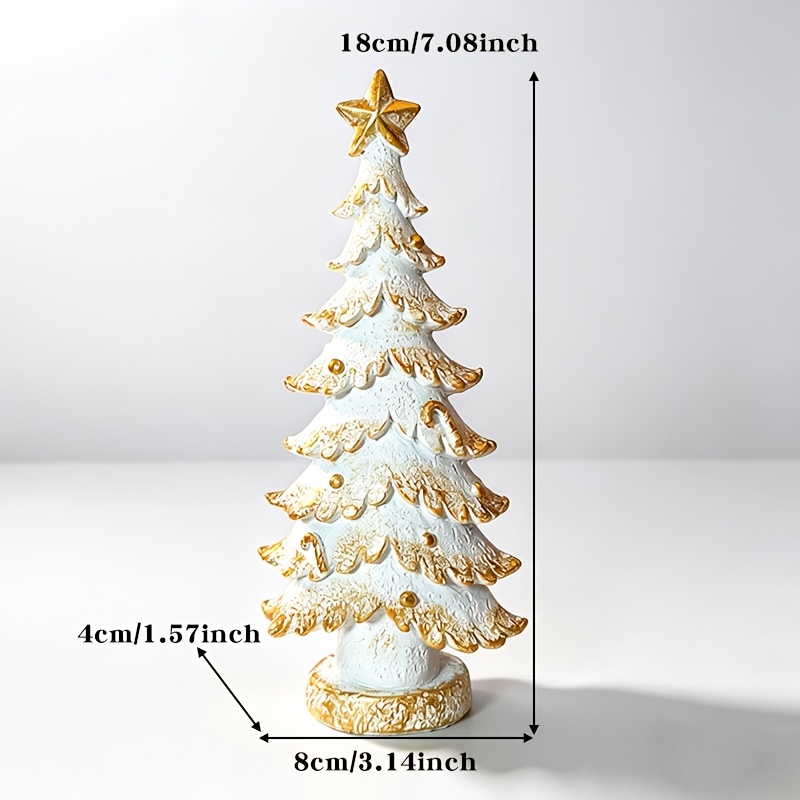 TEMU Collectible Figurines, 1pc Platinum Christmas , Desktop Ornament, Home Decor, Ideal Gift For Family Christmas Parties