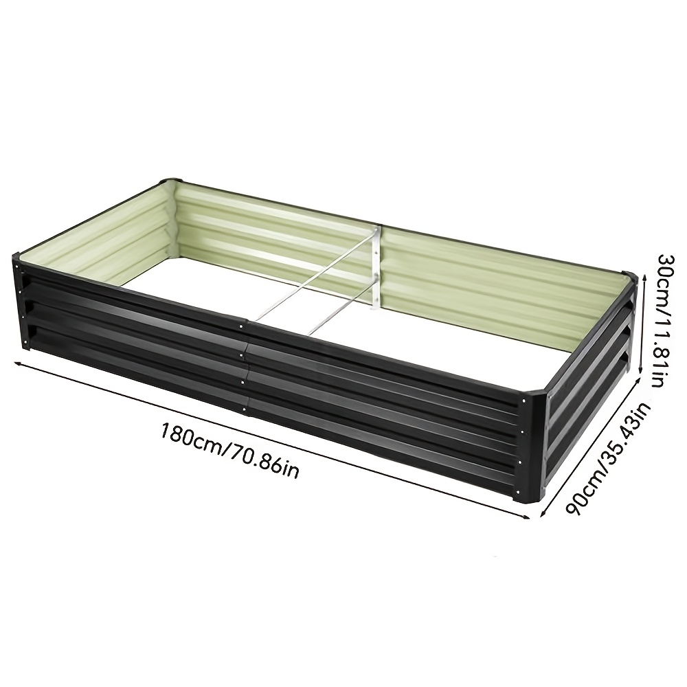 Image of Modern Metal Planter With A Hollow Base To Plant Growth. Suitable For Outdoor Garden Fences, Courtyard Planters, And Vegetable Planters. Dimensions: 180×90×30cm