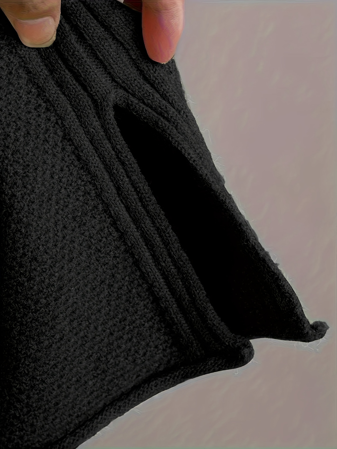 ladies fashionable and elegant seed sweater two piece set chic pattern round neck drop shoulder long sleeve pullover straight wide leg slit pants international trendy colors suitable for loose and casual 2pcs set black 4