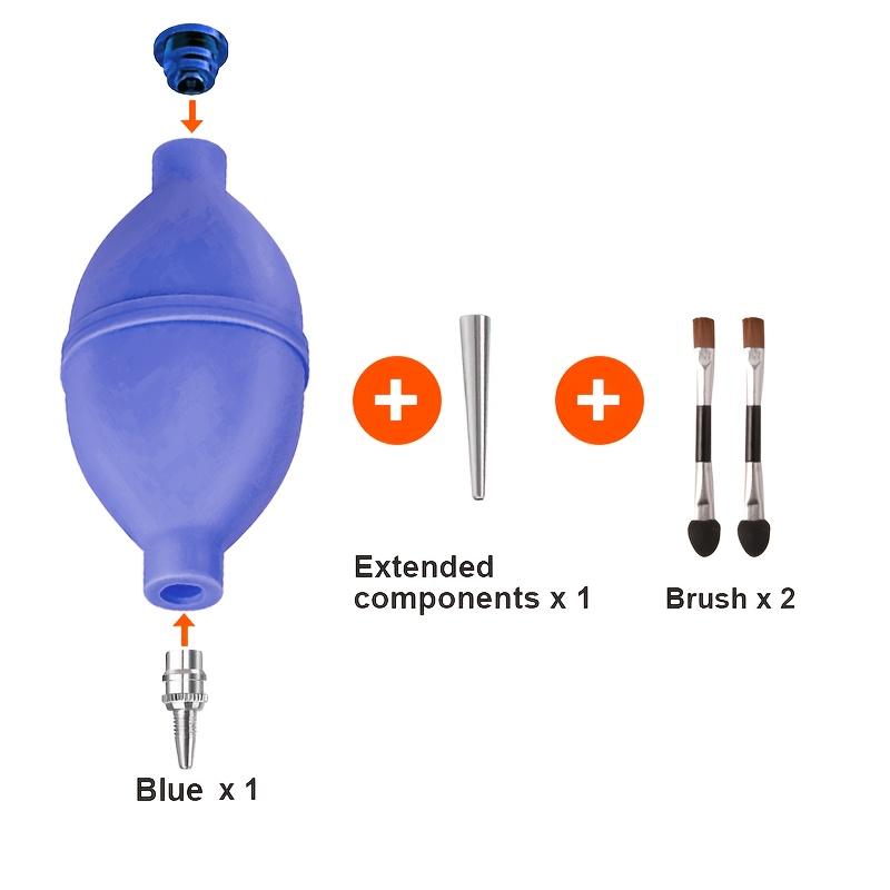 TEMU Juego de Cepillo Soplador de Aire con Boquilla Metálica para Lente DSLR sin Espejo, Ideal para Limpiar Teclados y Suculentas: Gran Potencia y