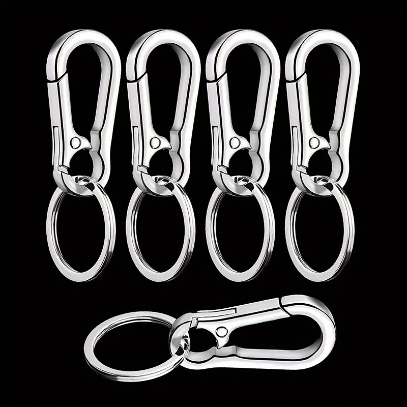 2/5/8pcs Durable Metal Keychain Set With Clips & Storage Bag - Vintage Black Alloy, Non-braided Fashion Accessories For Men