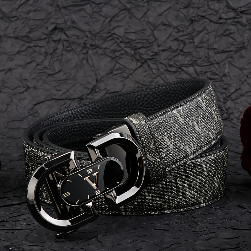 2025 Letter Element Men's Business Suit Pants Jeans Waistband Outing Casual High-quality Alloy Automatic Belt