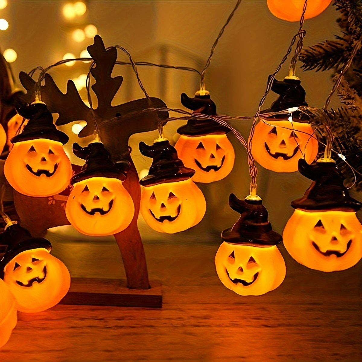 

Led String Lights - 1 Set Of Battery-powered Witch Hat Pumpkin Fairy Lights For , Christmas, Harvest, Thanksgiving, Party, Garden, Home Indoor Decoration, Battery Box Operated (batteries Not Included)