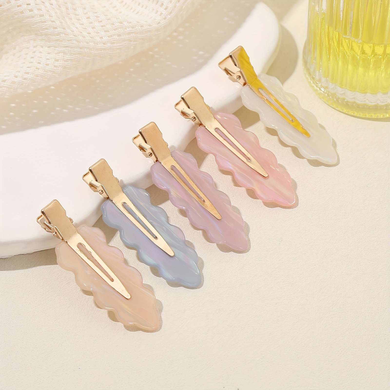 

5pcs Acetic Acid Traceless Hair Clip Female Side Hair Card Card Clip Forehead Small Clip Headwear