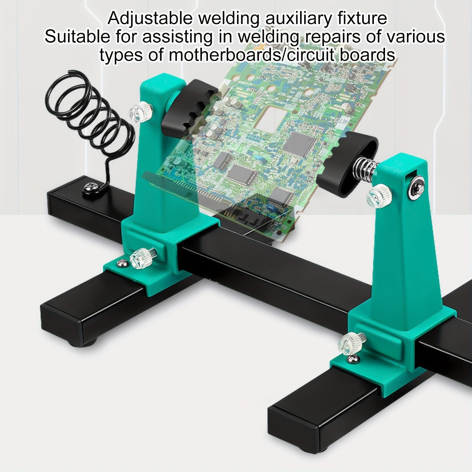 

Pmmj Adjustable Pcb Holder With 360° - Circuit Board Clamp For Soldering And Repair, Stand With Spring- Mechanism, Ideal For Motherboard/circuit Board Types