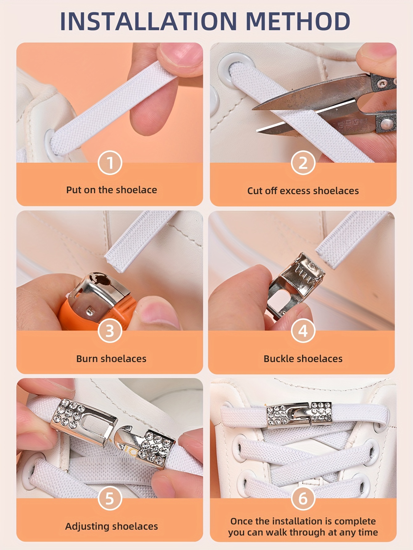 1pair Fashion Elastic Flat Shoelaces With Metal Buckles, No Need To Tie Shoelace, Suitable For Board Shoes, Sports Shoes