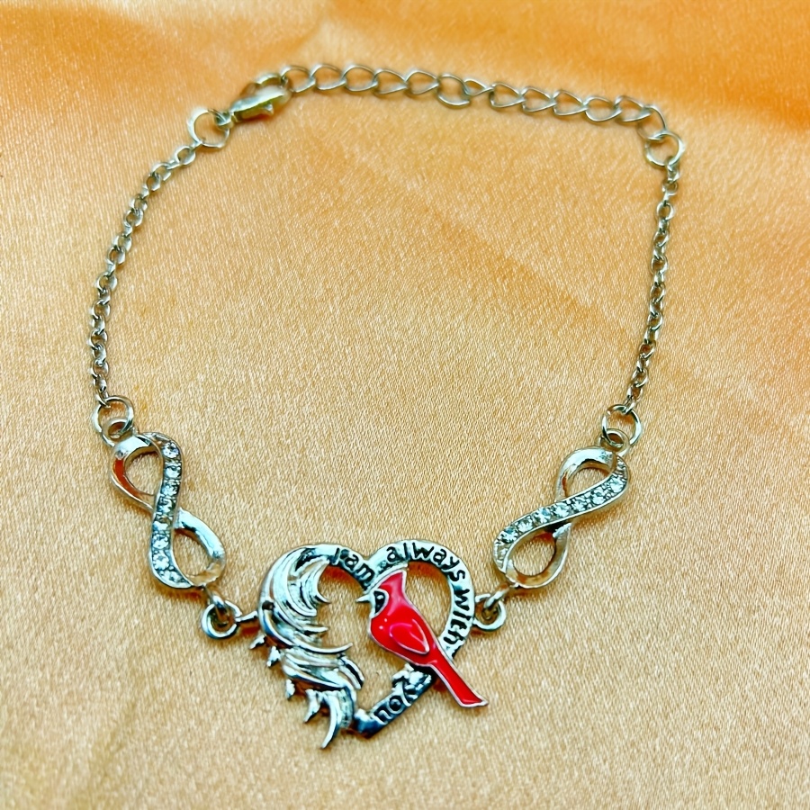 TEMU 1pc Fashion Bracelet, Heart Bracelet, Bird Bracelet, Bird Bracelet, Cute Bracelet, Wing Bracelet, Fashion Jewelry, Exquisite Jewelry, Elegant