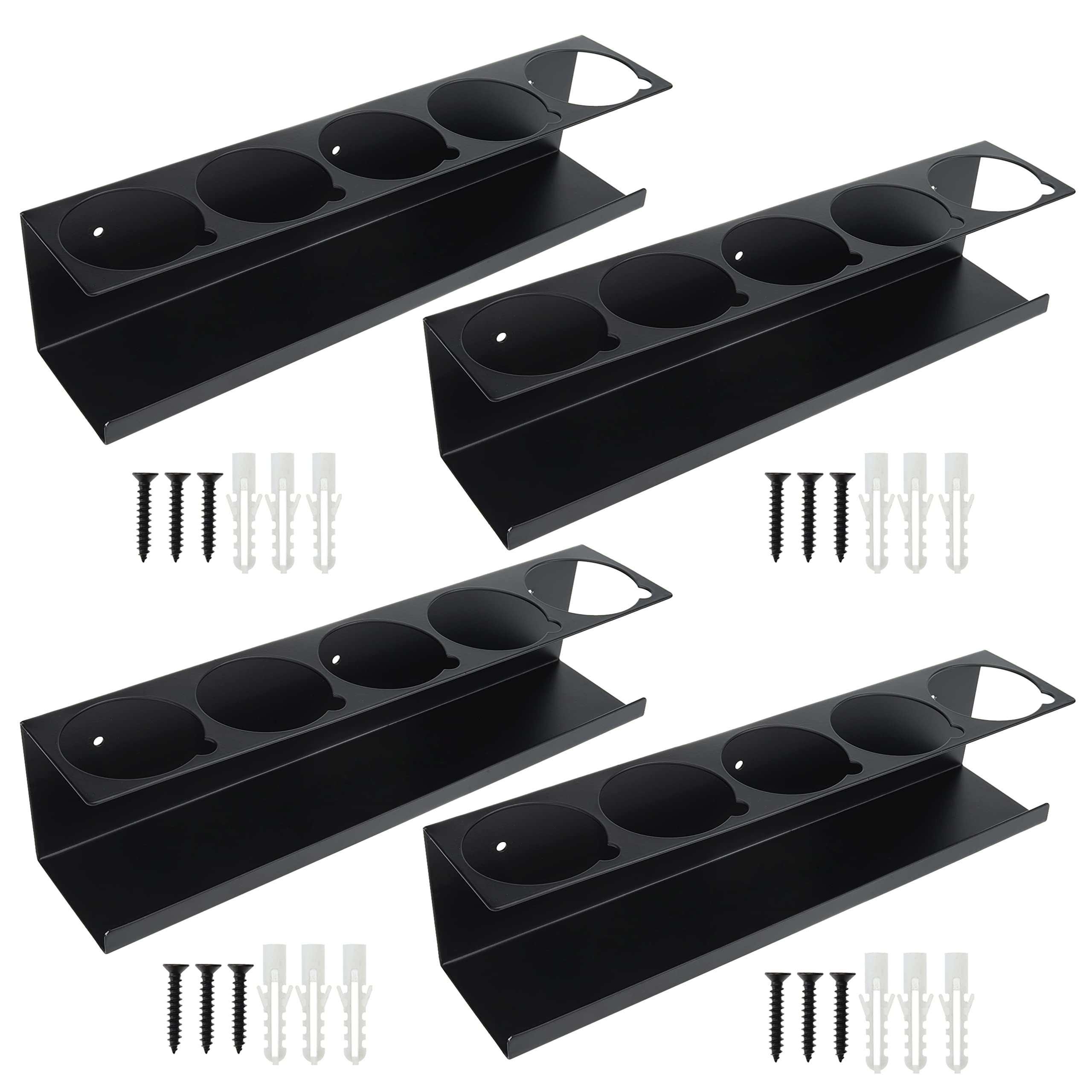 Image of Aerosol Spray Can Holder Rack Organizer, 5 Can Spray Bottle Holder Heavy-duty Steel Wall Mounted For Garage And , Pack Of 4