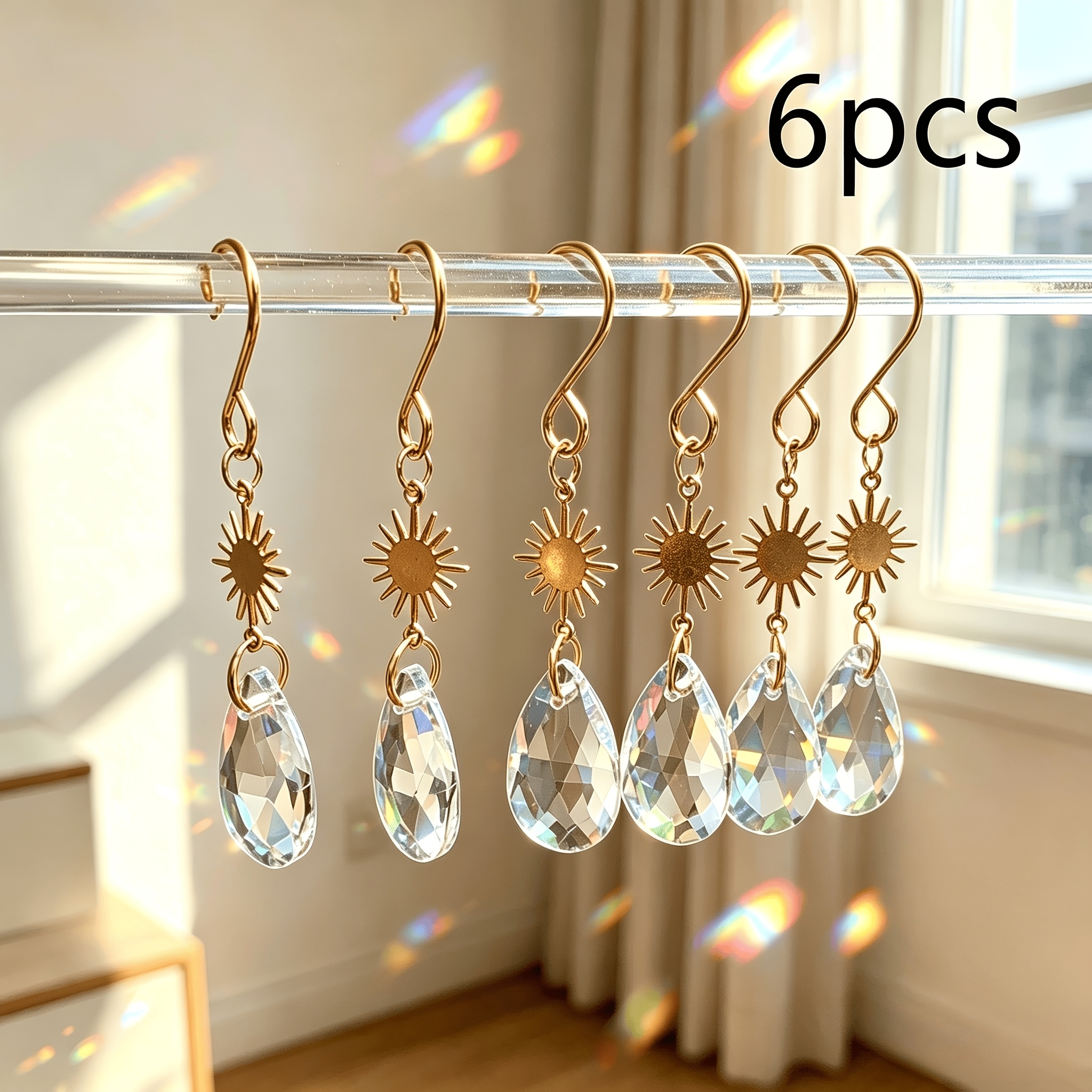 TEMU 6 stuks Pot Crystal Hanger, Wijnrank Plant Crystal, Crystal Hangende Decoratie, Crystal Hanger Bloempot Ketting, Elegante Plant Hanger, Geschikt