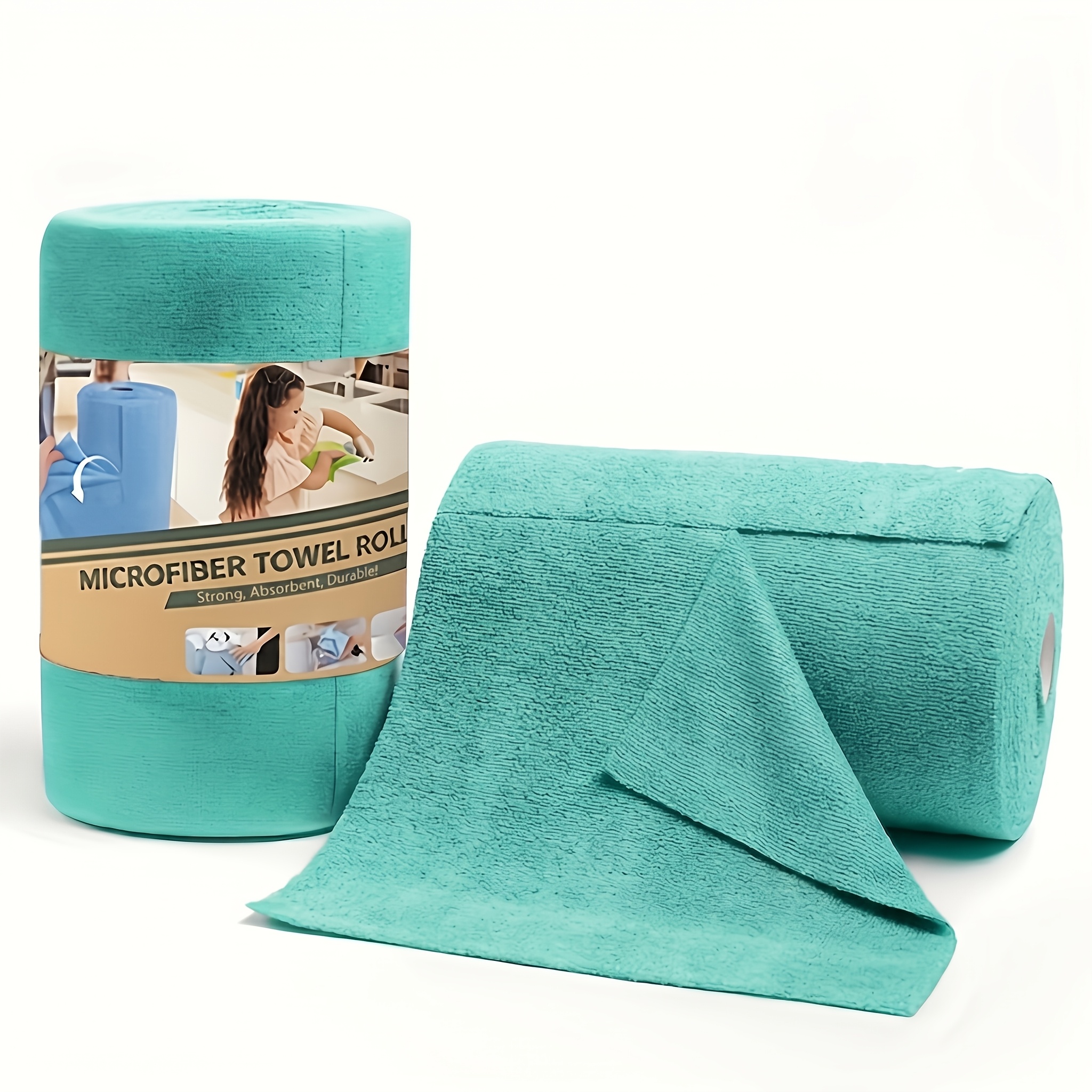 Cârpe de curățare din microfibră extra mari și îngroșate, 4,0 m pe rolă, reutilizabile, tehnologie neagră pentru curățarea bucătăriei! Role groase, super absorbante, potrivite pentru bucătărie, geamuri, mașină, curățarea paharelor