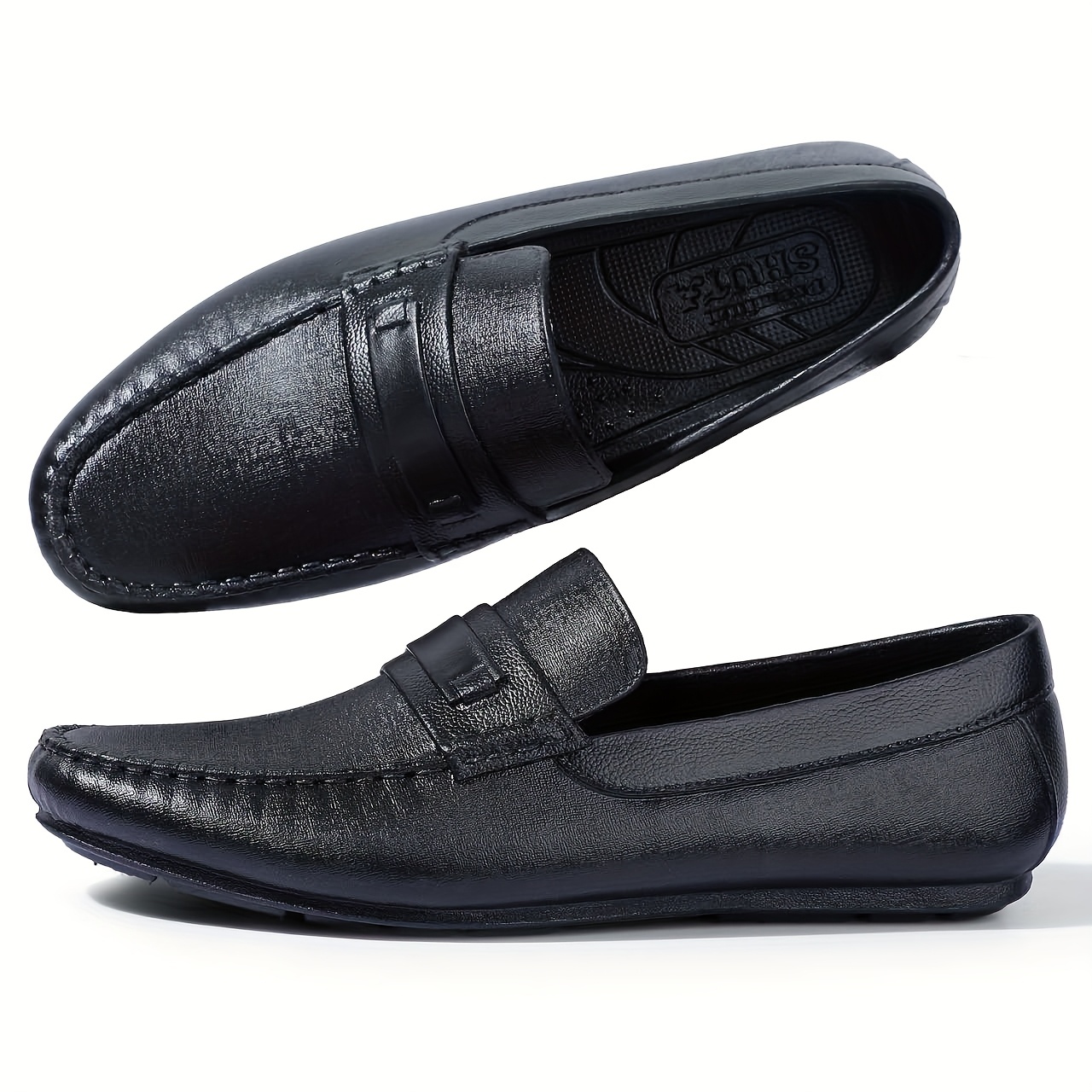 TEMU New Unisex Black Shoes For Commuting, Formal Shoes, School Shoes, Work Shoes