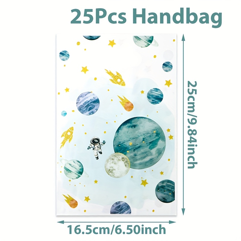 TEMU 10/25/50pcs, Space Planet Handheld Gift Bag, Astronaut Theme Party Gift Bag, Happy Birthday Party Decoration For Home, Baby Shower Party
