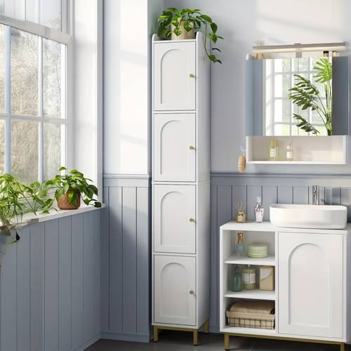 bathroom cabinet tall bathroom cabinet with bathroom cabinet narrow tall bathroom cabinet adjustable shelves living room kitchen bedroom 20 x 20 x 180cm white