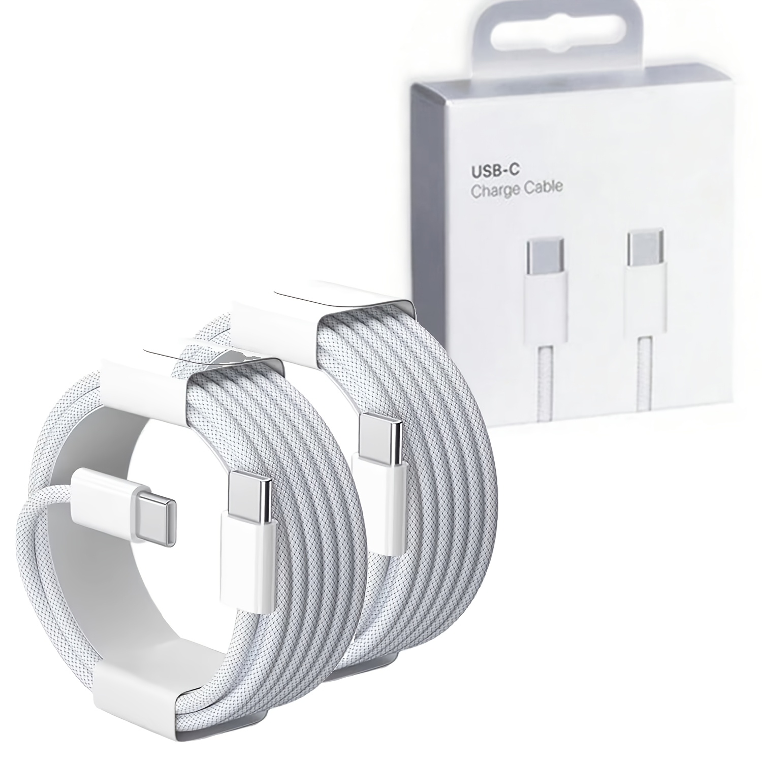 Image of 1/2pcs 30w Dual Usb C To C Fast Charging Cable, For Iphone 17 Type C To Type C Fast Charger Braided Cord Compatible For Iphone 17/16/ Pro/15 Pro Max/15 Plus/ipad Pro/ / Macbook/ S25/s24/s23