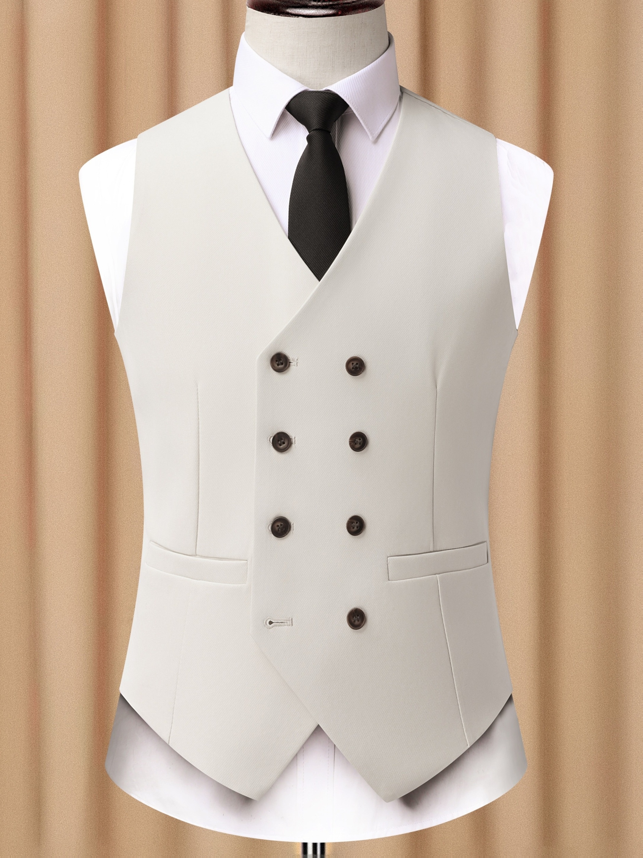 retro double breasted suit vest men british style fit - Temu Mauritius