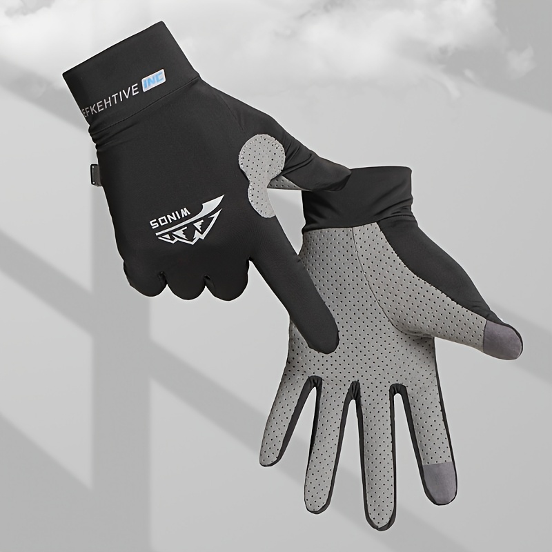 TEMU 1 Pair, Outdoor Riding Gloves For Men And Women, Fishing Gloves, Breathable And Lightweight Full Finger Gloves, Non-slip Gloves, Summer Outdoor