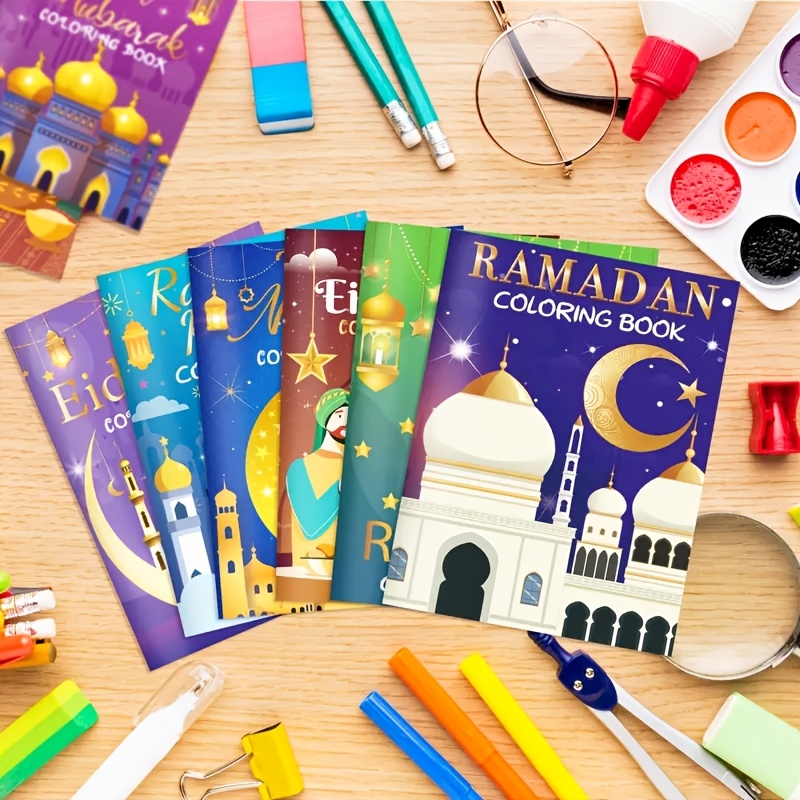 

8pcs Mini Coloring Books For Ramadan & Eid - Ideal Party Favors, Decorations & Crafts