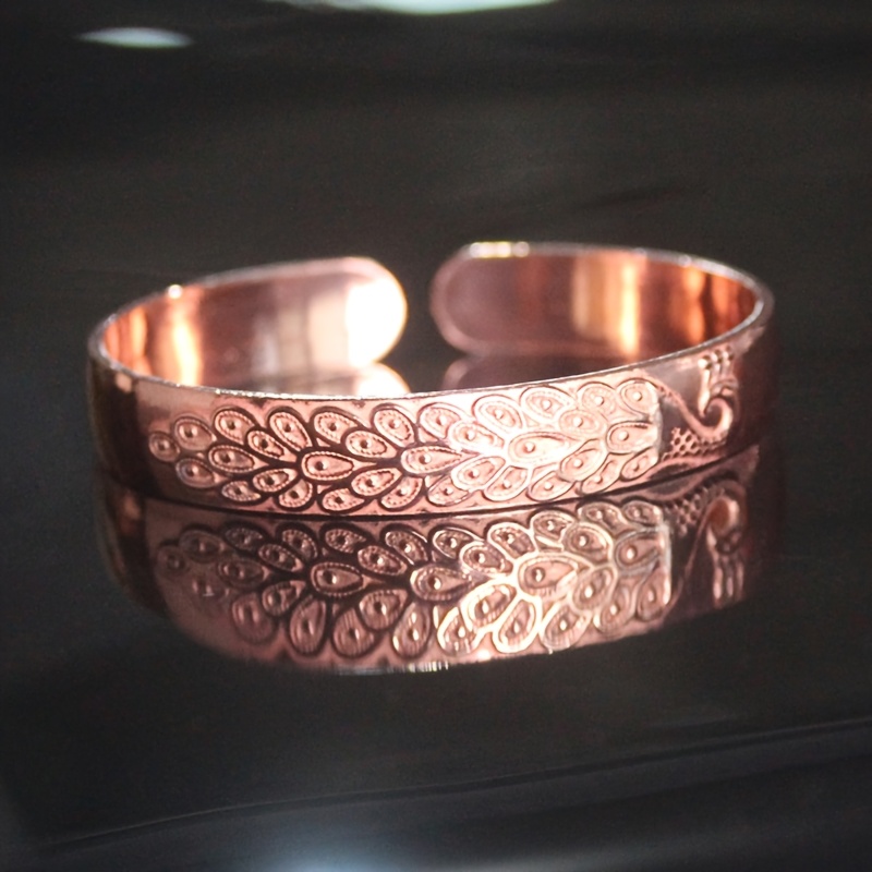 TEMU 1pc Of Women's Pure Copper Bracelet, Women's Cuff Bracelet, Suitable For Daily Wear And Party Gifts, Pure Copper With No Coating