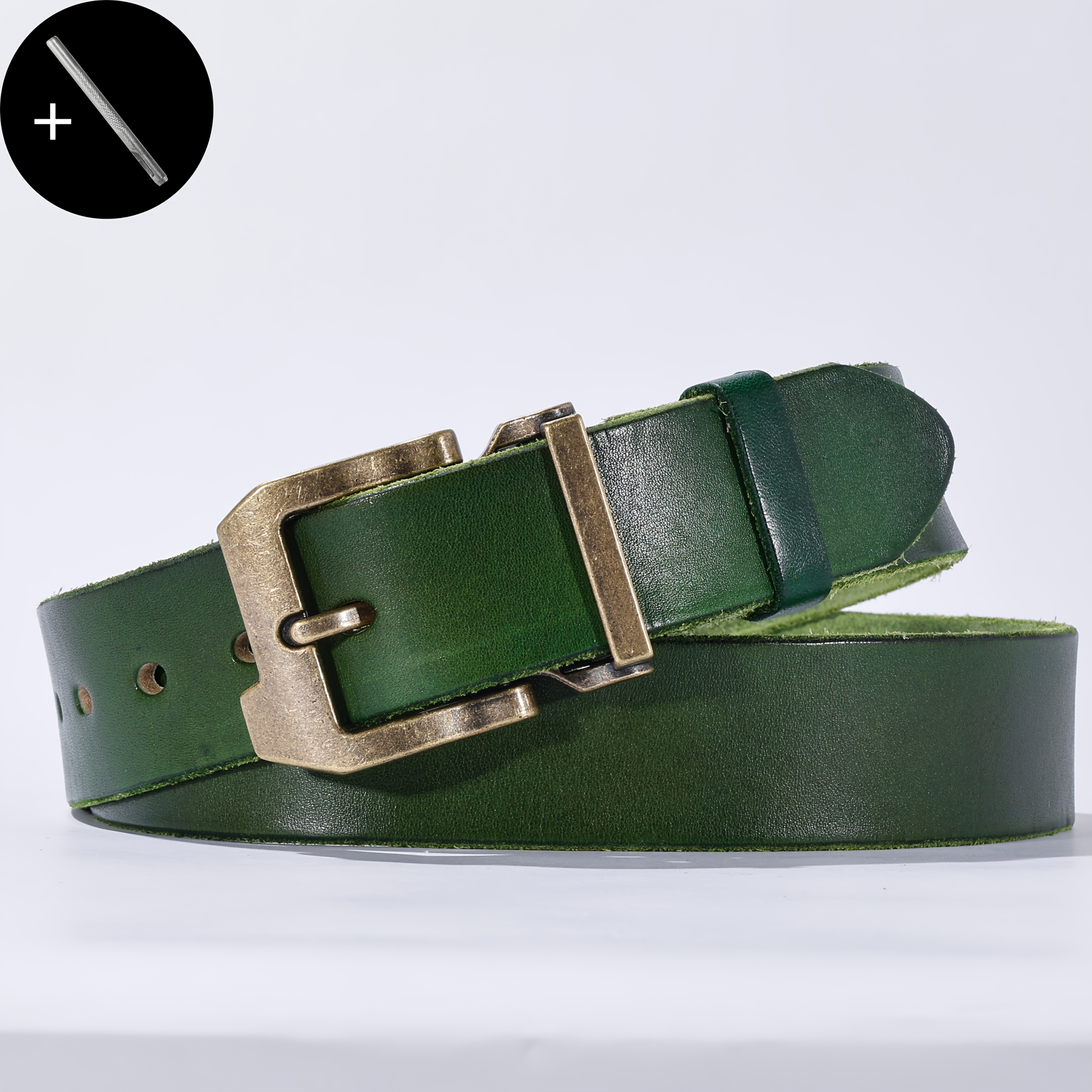 TEMU Retro Copper Color Two-color Belt! Trendy 