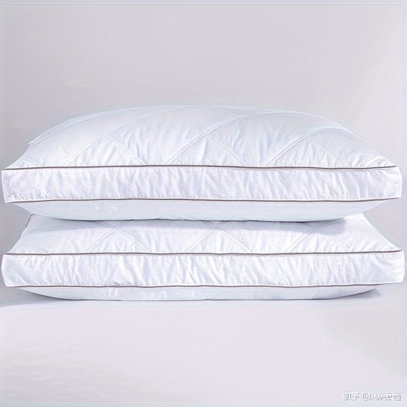 Set Of 2 Plush And Comfortable Pillows Filled With Duck Feathers And Down, Perfect For A , Designed For Hotel-quality Bedding