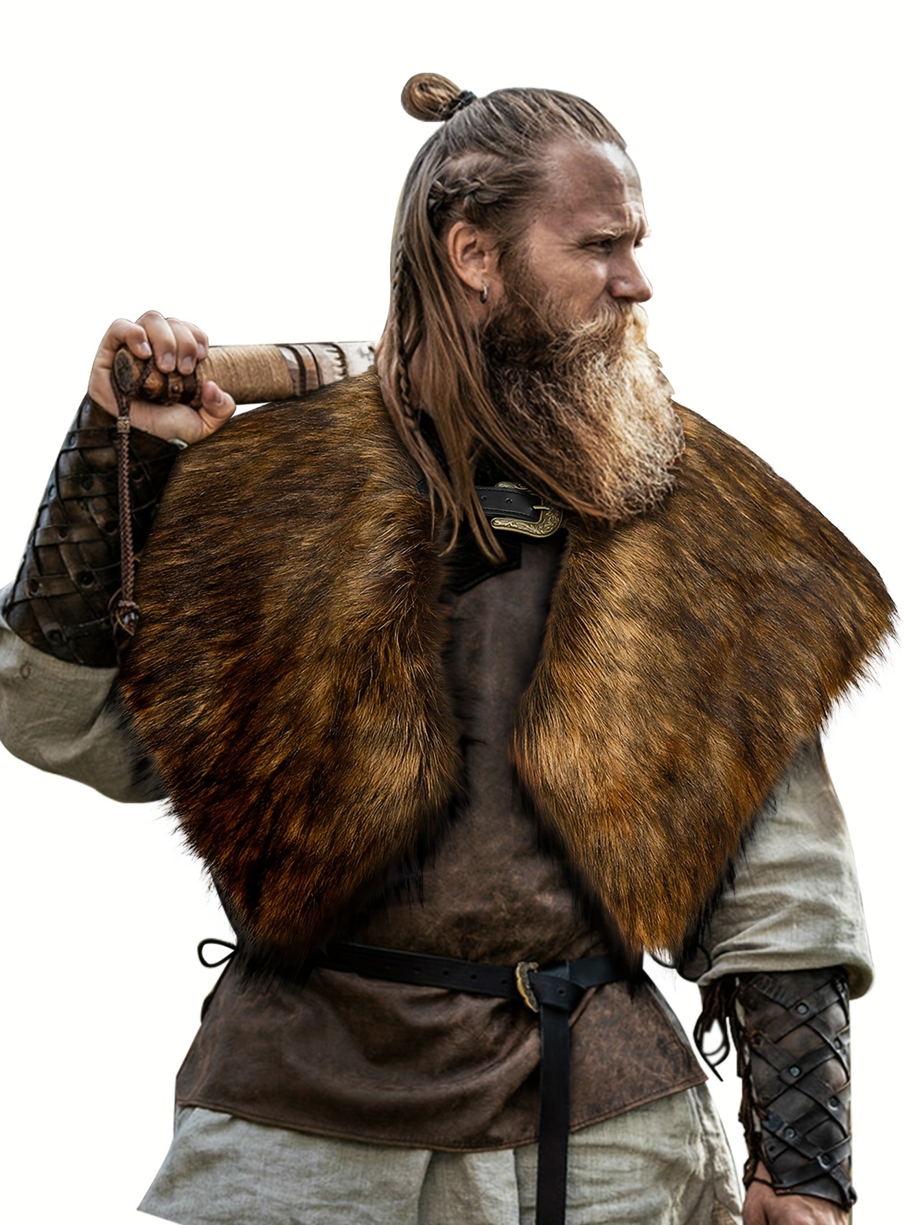 Cinturón Vikingo Medieval Con Bolsa De Cuero - Pack De 3 Accesorios Para Disfraces Renacentistas, Cosplay, Halloween Y Senderismo