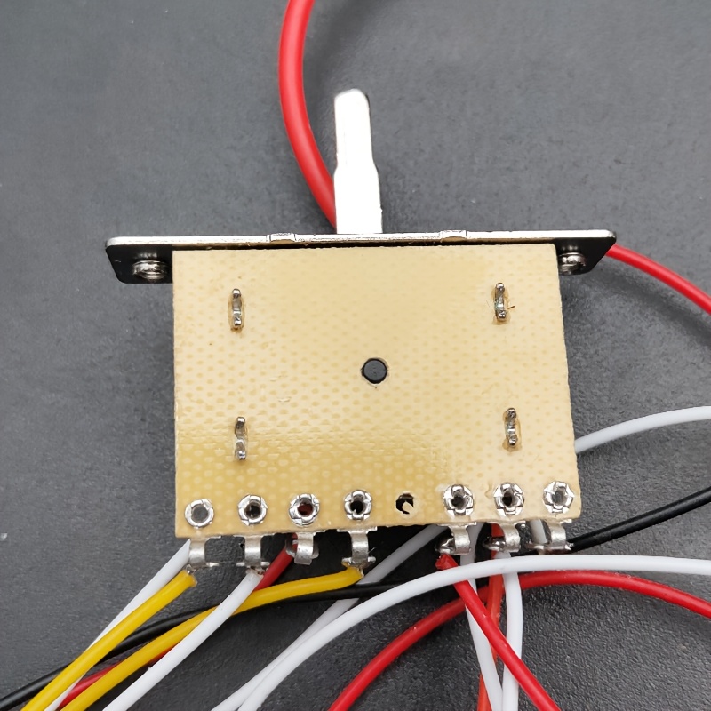 ST Guitar Wiring Harness with 5-Way Pickup Switch, 2T1V SSH Pickup, and Knob Caps - Black/White, Alloy Construction, Includes 3 Full-Size Pots (250K) for Builds and Upgrades, Guitar Upgrade Parts, Sleek Metallic Finish, Durable Metal Construction