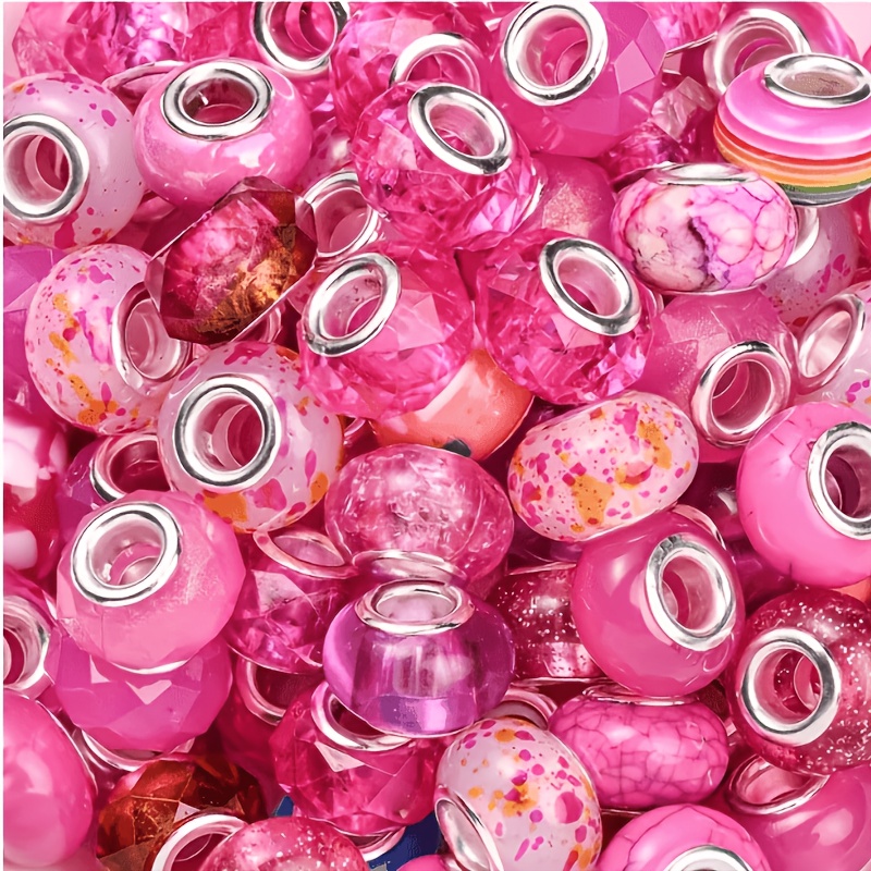 30pcs 9 X 14mm 9 Styles Of Colored Mixed Resin European Large Hole Beads Spacer Beads Craft Beads Making Pen Beads And Garden Bead Decoration