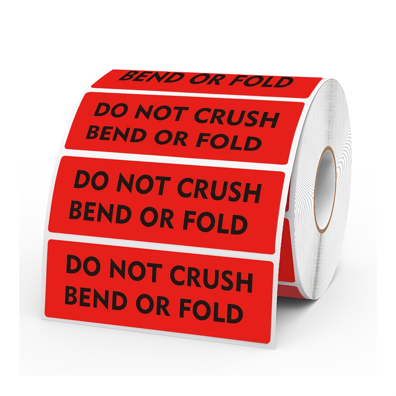 TEMU 250pcs Fluorescent Labels - 1x3 Inch, Self-adhesive, "do Not Crush, Fold" Shipping Stickers For Secure Packaging, Easy Application On Plastic &